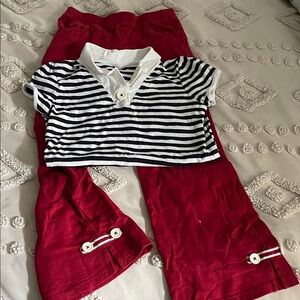 Gymboree Navy and White Striped Shirt and pants
